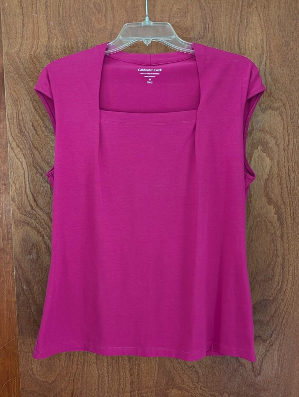 Coldwater Creek Raspberry Magenta Square Neck Cap Sleeve Tank